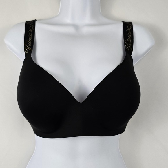 Victoria's Secret Other - Victoria's Secret Bra Womens 34DDD Black T-Shirt Lightly Lined Wireless Logo